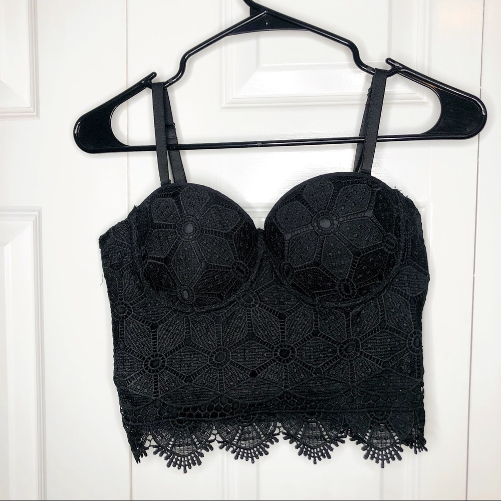 Lace Black Crop Top - Picture 1 of 2